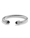 7mm Black Onyx & Diamond Crossover Bracelet