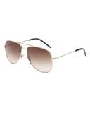 Gradient Metal Aviator Sunglasses, Gold