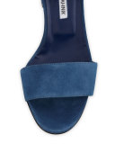 Tondala Suede Ankle-Wrap Sandal, Blue