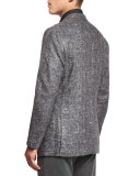Donegal Two-Button Jacket, Gray