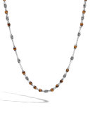Classic Chain Men's Tiger Eye Bead Necklace, Light Brown