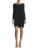 Long-Sleeve Silk Dress, Petite  