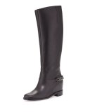 Cate Hidden-Wedge Red Sole Boot, Black