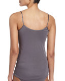 Seamless V-Neck Cotton Camisole, Ebony