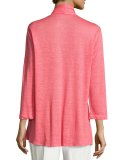 Linen Knit Midi Cardigan, Coral  