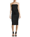 Lauren Strapless Blouson Dress, Black