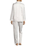Monaco Fawn-Print Satin Pajama Set, White