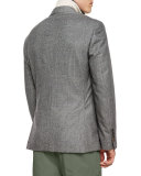 Plaid Two-Button Wool Sport Coat, Gray