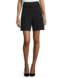 Chapman Belted High-Waist Shorts, Black