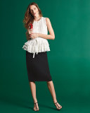 High-Waist Pencil Skirt, Black