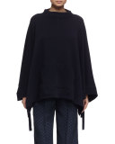 Funnel-Neck Poncho, Navy