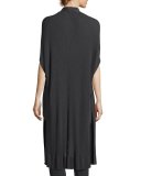 Long Sleek Tencel® Ribbed Kimono Cardigan