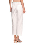 Belted Cropped Utility Pants, White
