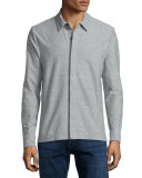 Heathered Stretch-Jersey Shirt, Gray