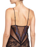 Dentelle Sapphire Lace Nightie, Black/Blue