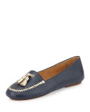 Terra Tassel Leather Loafer, Midnight/Platinum