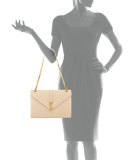 Monogram Large Chain Matelasse Shoulder Bag, Nude