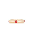 18K Rose Gold Ring with Red Sapphires, Size 6.75