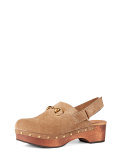 Amstel Studded Suede Clog, Taupe