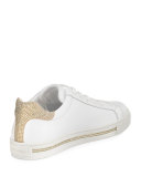 Crystal-Trim Low-Top Sneaker, White