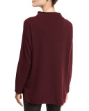 Long-Sleeve Mock-Neck Cashmere Tunic, Raisonette