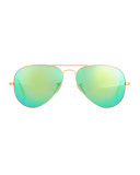 Rimless Mirrored Iridescent Aviator Sunglasses