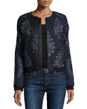Maverick Embellished & Embroidered Bomber Jacket, Midnight