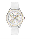 Cape Topaz Watch w/Silicone Strap, White/Golden