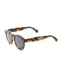 Leonard Round Monochromatic Sunglasses, Tortoise