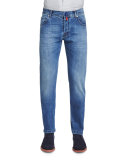 Slim-Fit Medium-Wash Denim Jeans, Blue