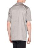 Plaid Combo Short-Sleeve T-Shirt, Gray/Blue