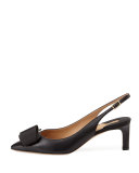 Mimi Bow Slingback Pump, Nero