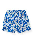 Floral-Print Board Shorts, Blue, Sizes 2-4