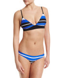 Walk The Line Striped Triangle Swim Top