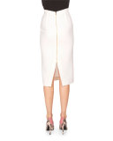 Arreton Fitted Pencil Skirt, White