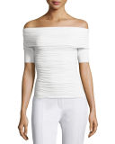 Nanja Off-The-Shoulder Ruched Top