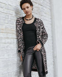 Metallic Animal-Print Long Coat, Blush
