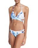 La Playa Wrap Bikini Top, White Columbia Floral