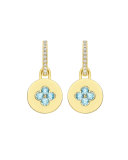 Domino Blue Topaz Four Stone Earrings in 18k Yellow Gold