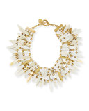 Thamani Statement Horn & Bronze Beaded Bib Necklace