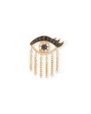 14K Short Fringe Lash Stud Earring with Diamonds