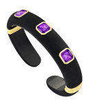 Weekend Black Jade Cuff Bracelet with Amethyst Studs