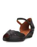 Lilly Moon Demi Wedge d'Orsay Sandal, Black