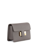 Sienna Small Leather T-Buckle Crossbody Bag, Graphite