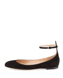 Tan-Go Suede Ballerina Flat, Black