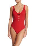 Strappy Underwire One-Piece Swimsuit