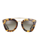 Square Brow-Bar Sunglasses
