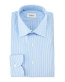 Gingham Long-Sleeve Dress Shirt, Blue