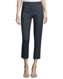 Taren Slim-Leg Cropped Trouser Jeans, Midnight Blue