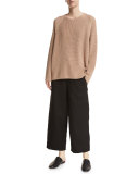 High-Waist Cropped Wide-Leg Pants